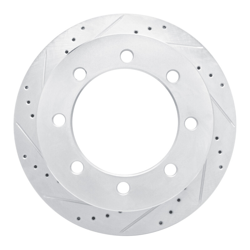 Chevrolet Silverado 3500 HD Brake Rotor (1) - Rear Left - R1 Concepts - Drilled & Slotted - Silver - `20-`25